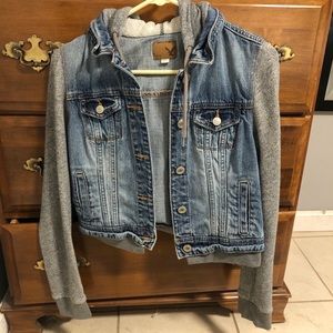 American Eagle Hooded Denim Jacket